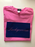 Limited edition pink cotton t-shirt for women for sale in flock print