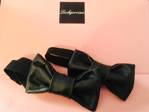 Leatherish collection: Couple bow ties for him&her