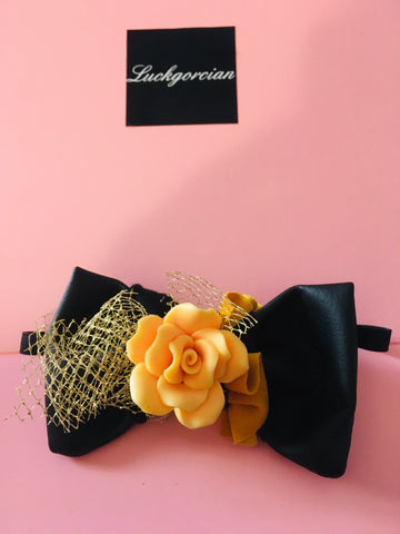 Yellow rose bow tie