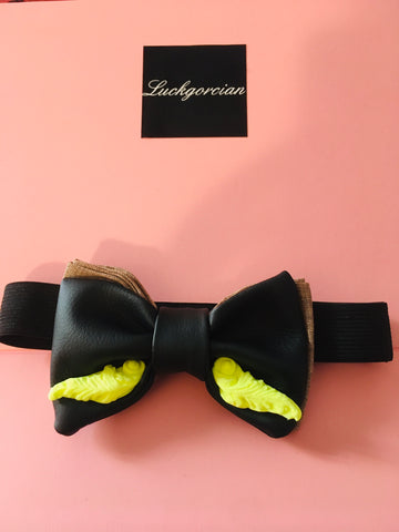 Black&yellow Wings bow tie