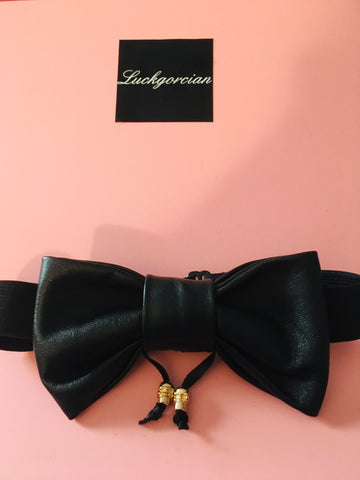 Leather Sceleton bow tie