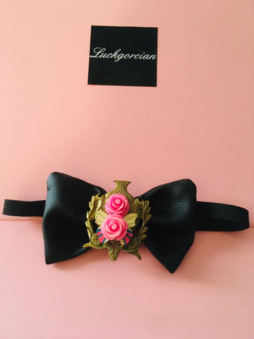 Double pink rose bowtie#papilloni