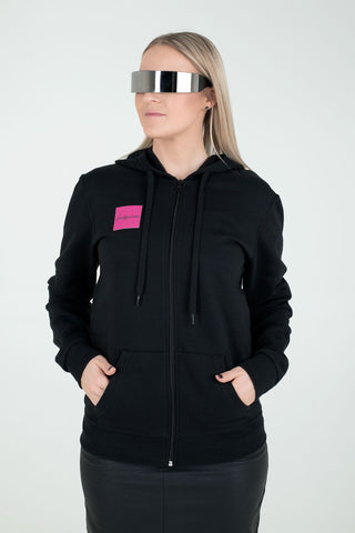 Hoodie unisex xs with pink logo only  in front