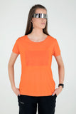 Limited edition organic orange orange t-shirt for women in flock print