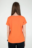 Limited edition organic orange orange t-shirt for women in flock print