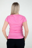 Limited edition pink cotton t-shirt for women for sale in flock print