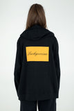 Unisex hoodie with yellow flock logo for sale XXXL size/oversized